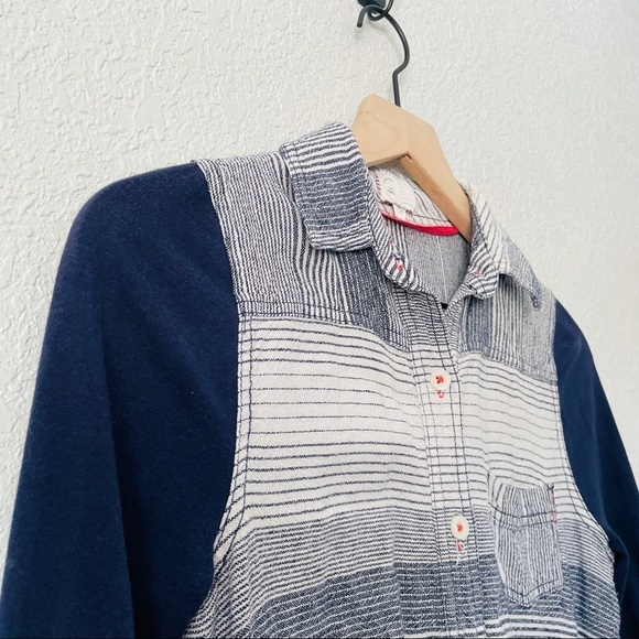 Anthropologie Postmark Brand Blue and White Stripe Tunic Top - Picture 6 of 15